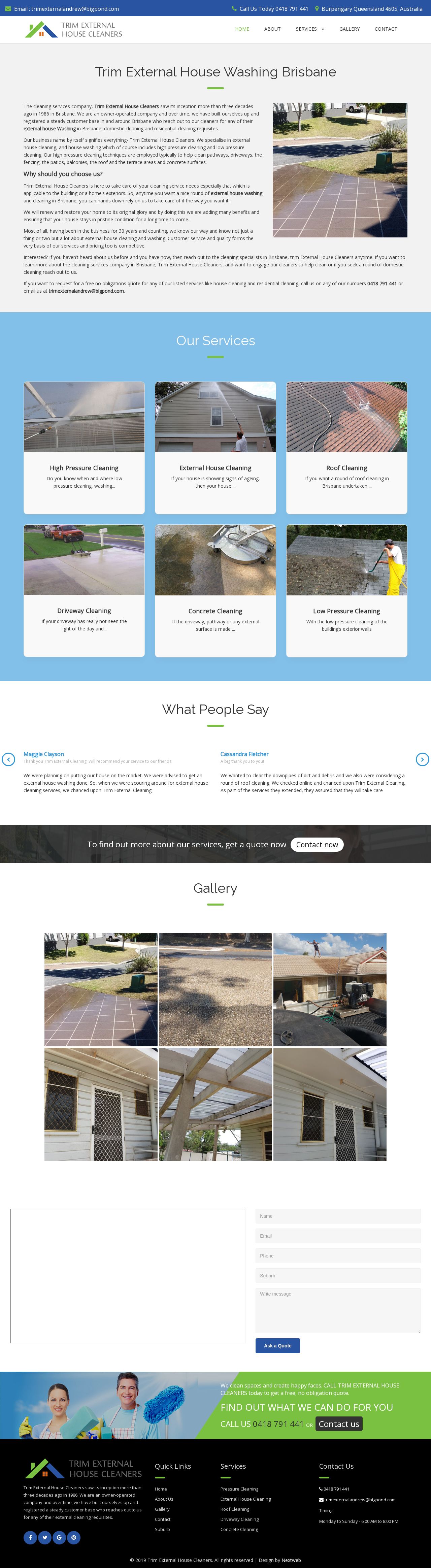 Brisbane House Washing website