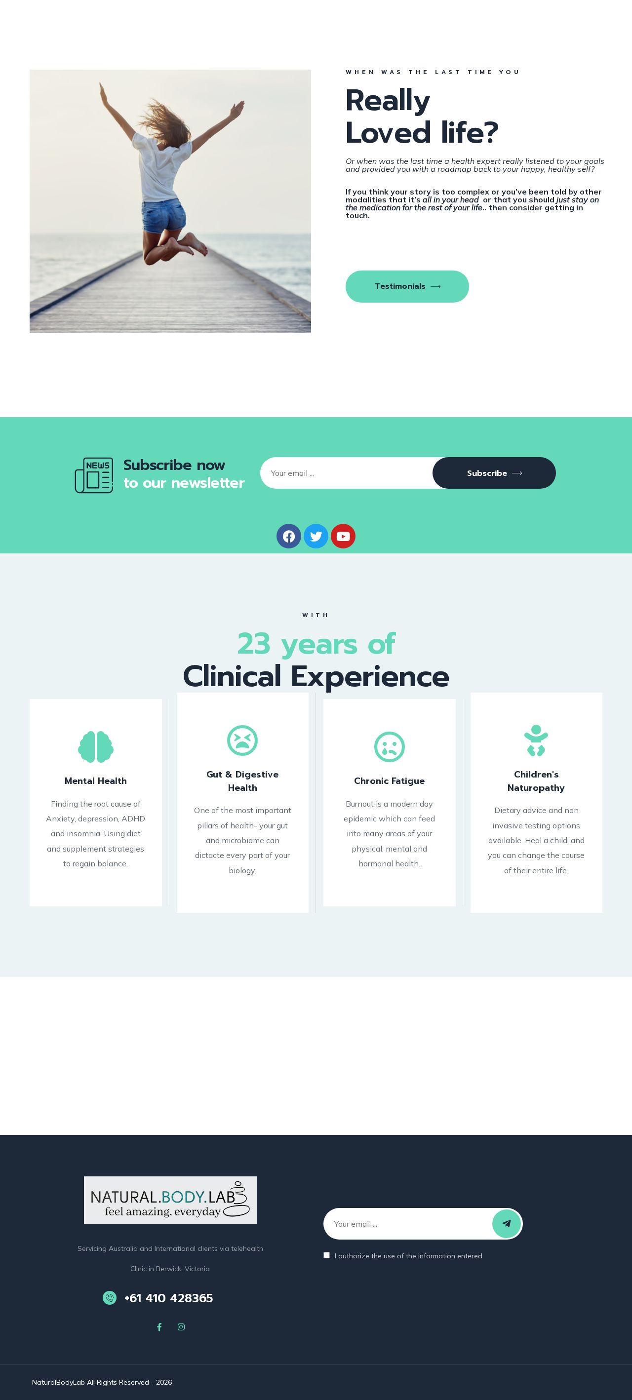 Natural Body Lab website