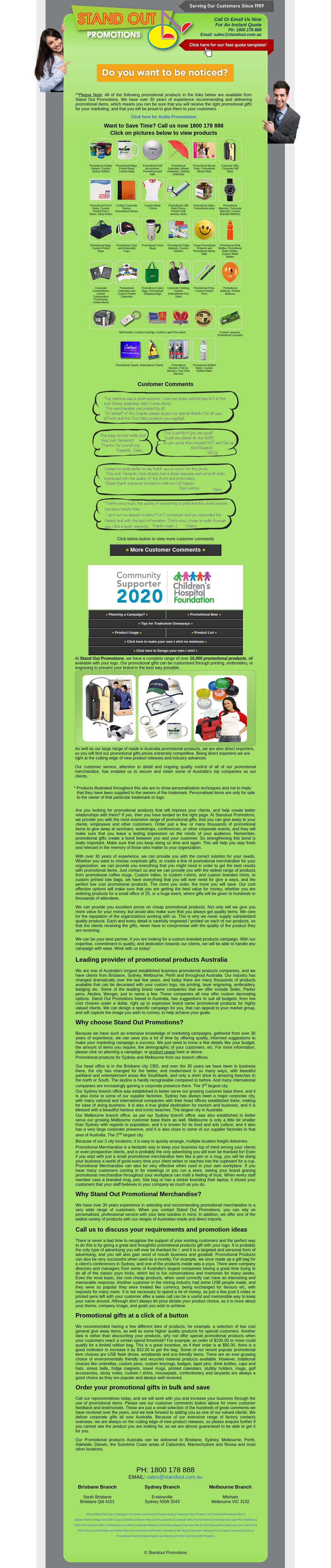Stand Out Promotions website
