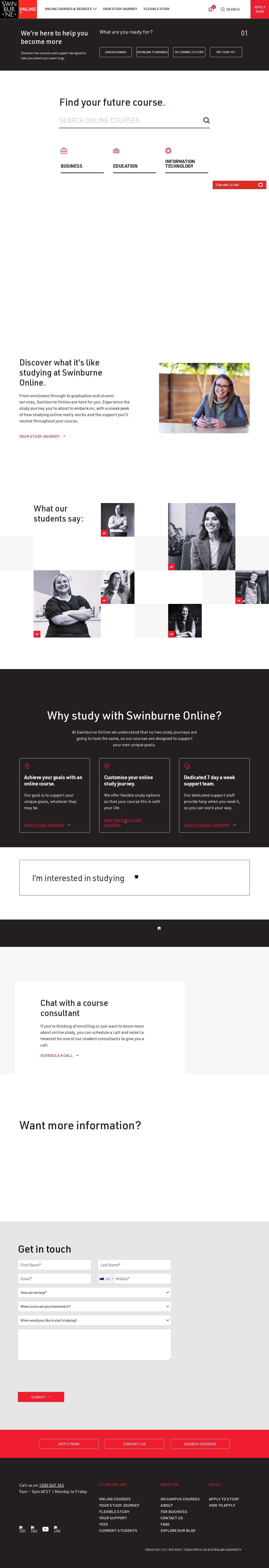 Swinburne Online website