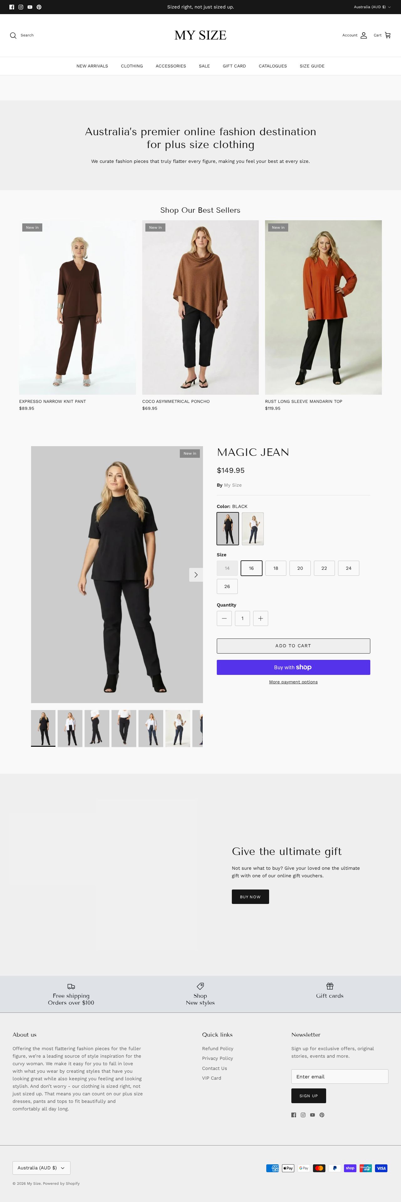 My Size website