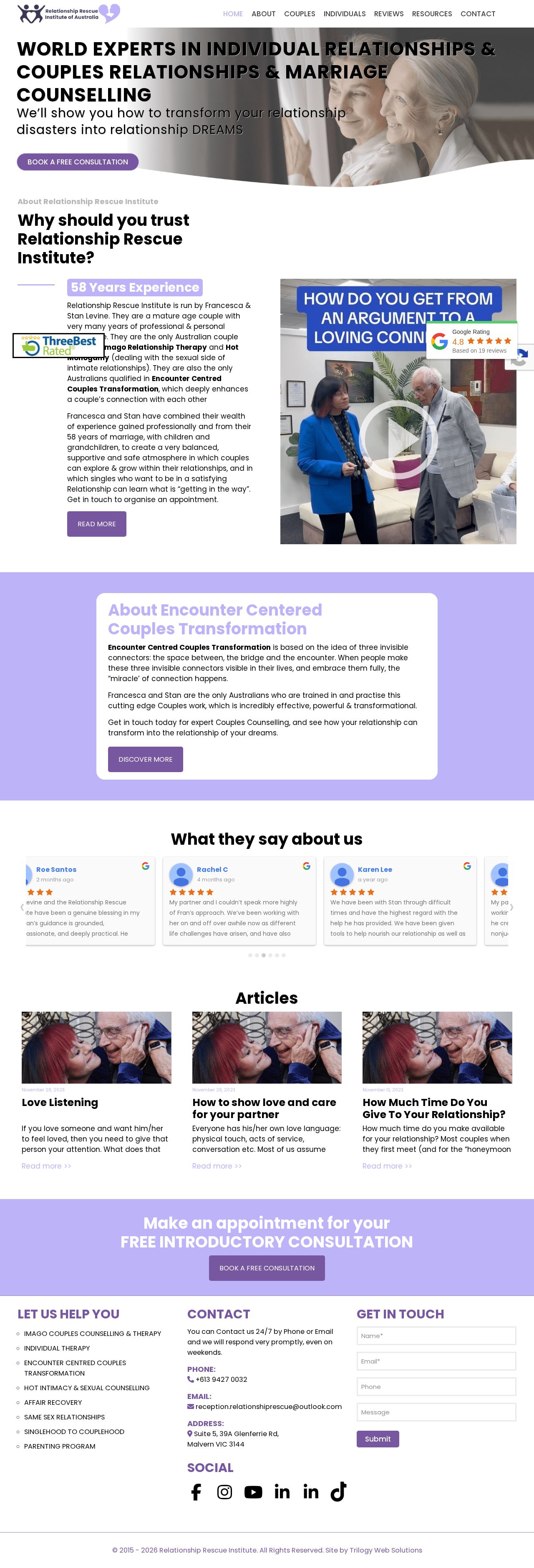 Relationship Rescue Institute of Australia website