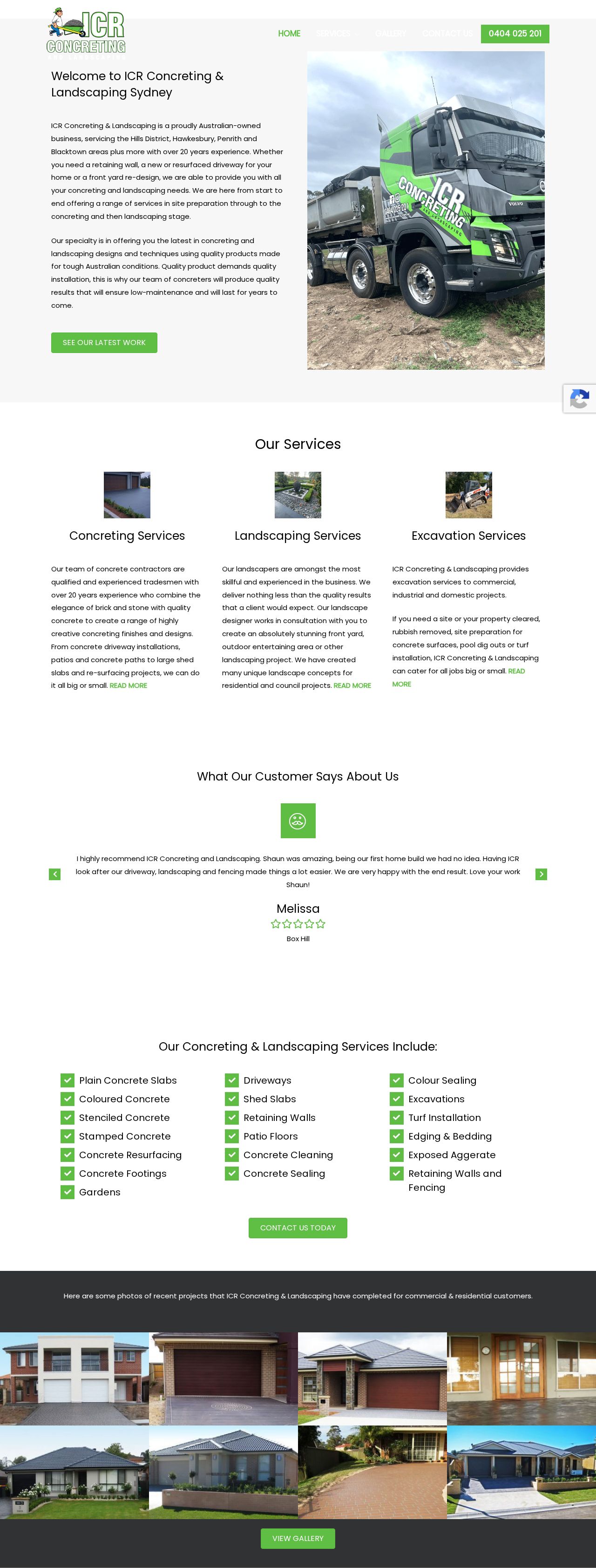 ICR Concreting and Landsaping Pty Ltd website