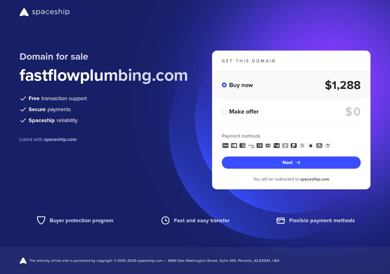 Fast Flow Plumbing Service website