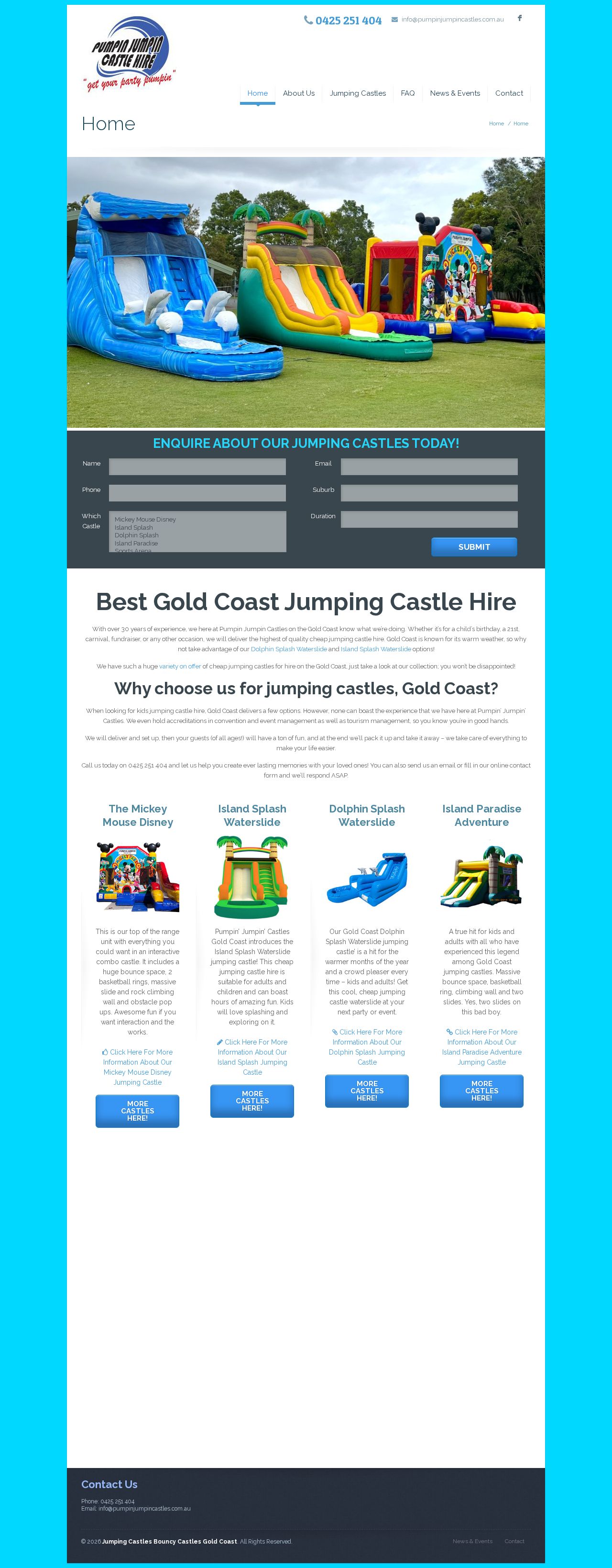 gold coast jumping castles website