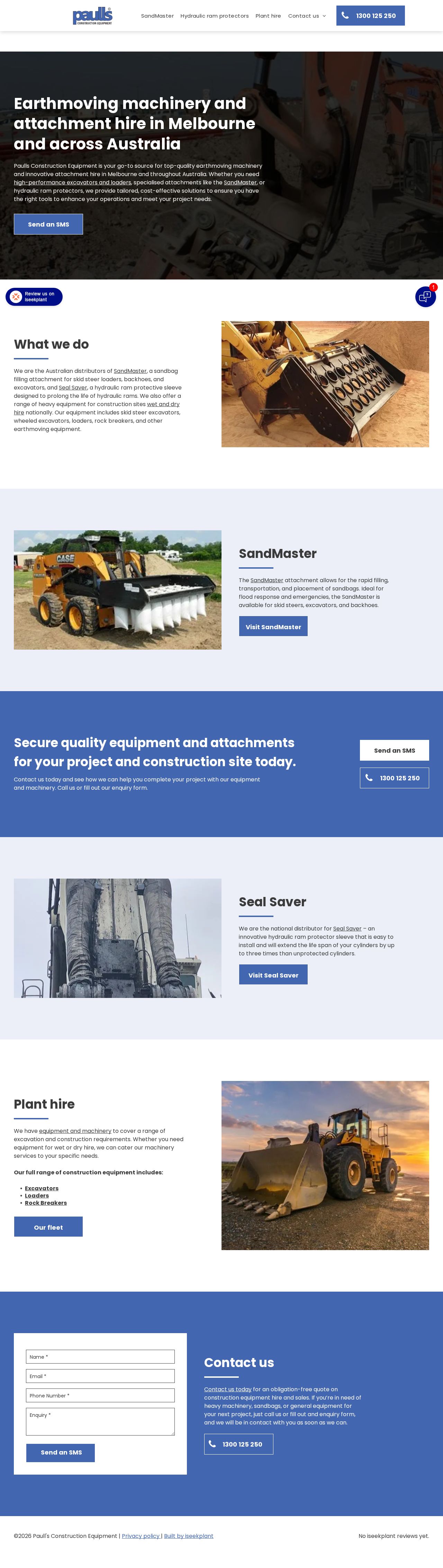 Paulls Construction Equipment website
