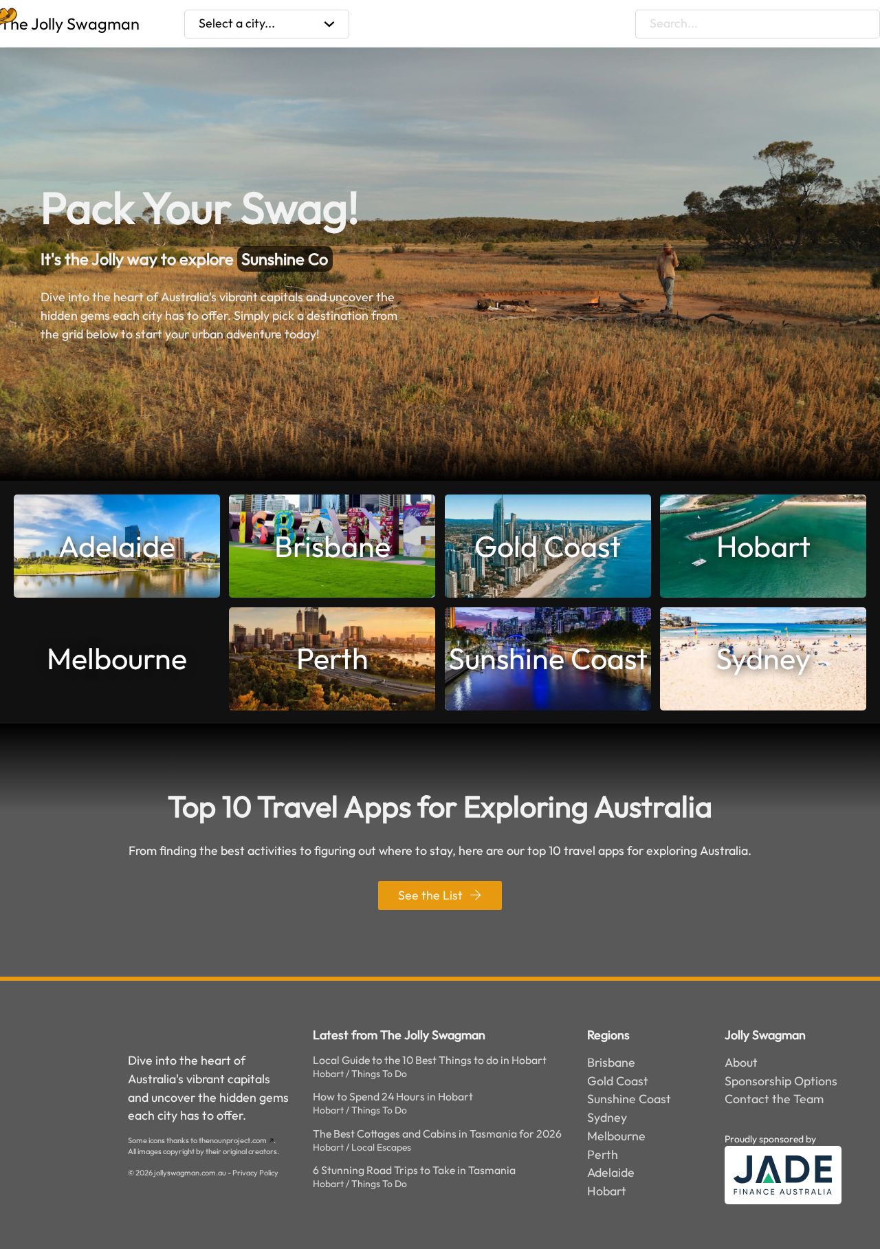 Jolly Swagman Backpackers website