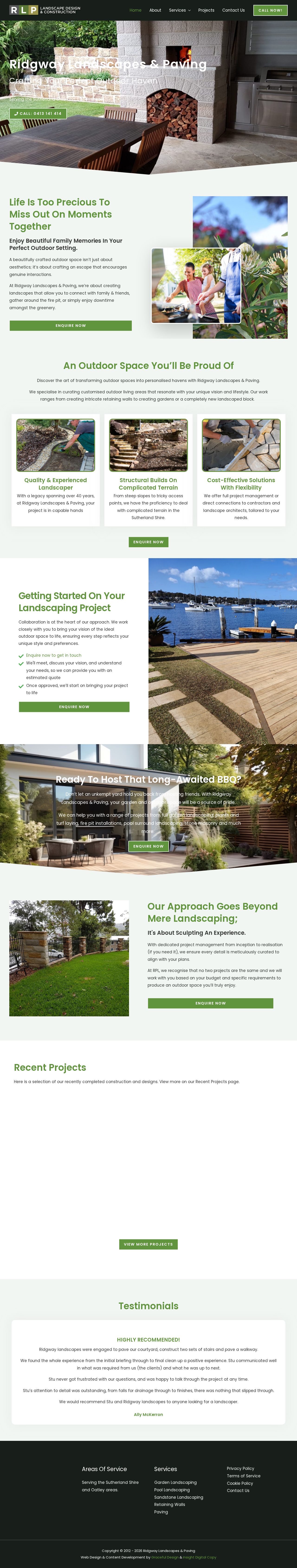 Ridgway Landscapes and Paving Pty Ltd website