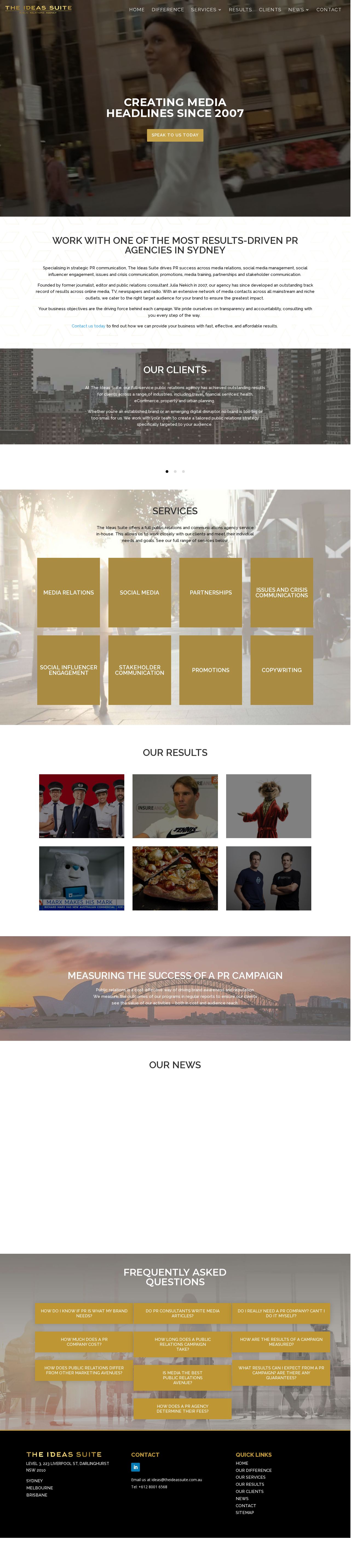 Public Relations Communications website