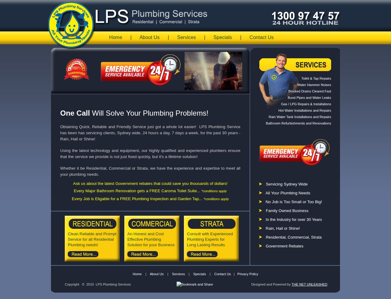 LPS Plumbing Services website