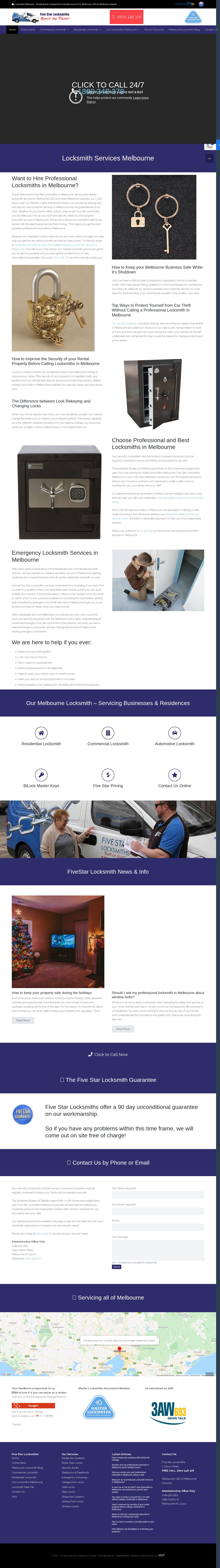 Five Star Locksmiths website