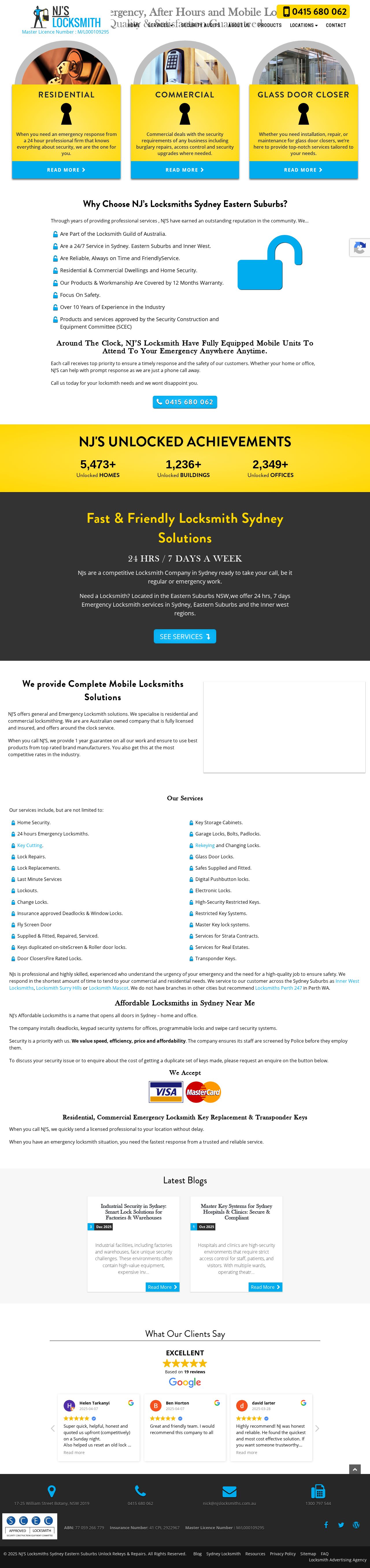 NJ's LOCKSMITH SYDNEY website