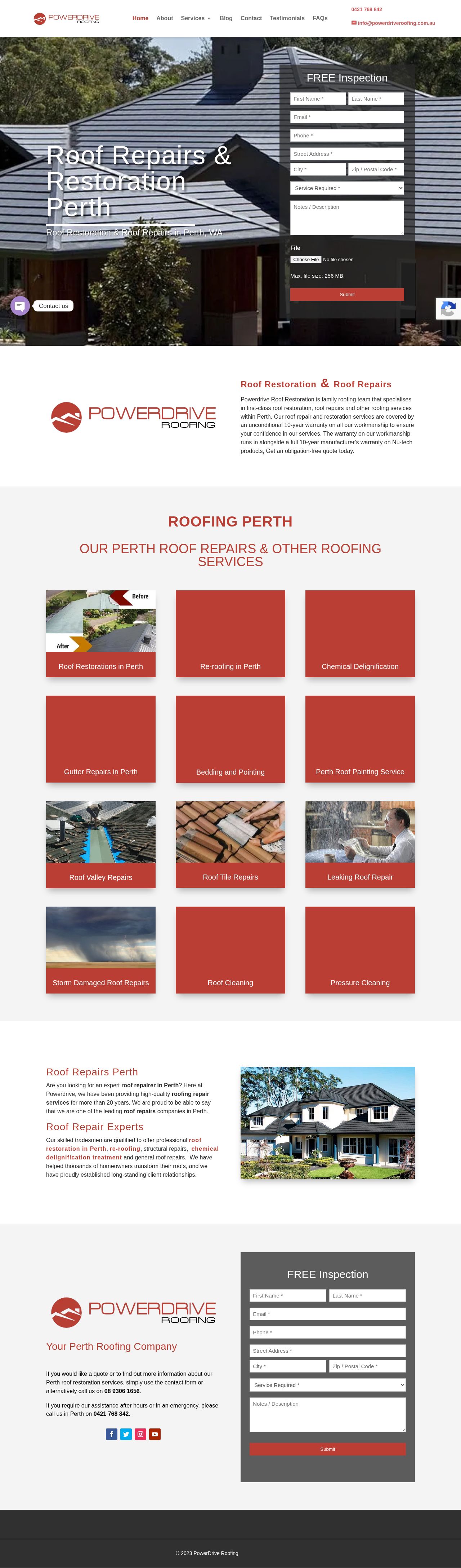 Powerdrive Roofing website