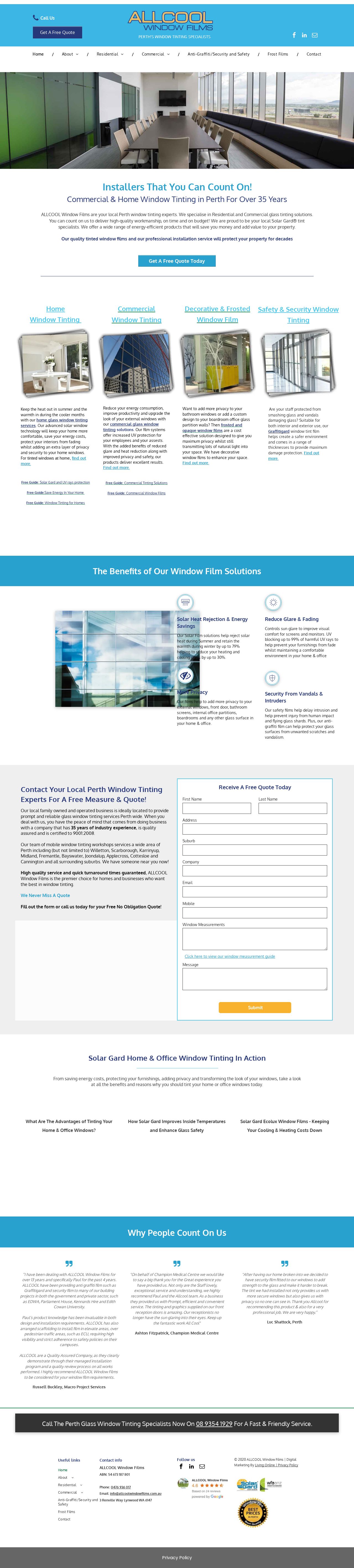All Cool Window Films website