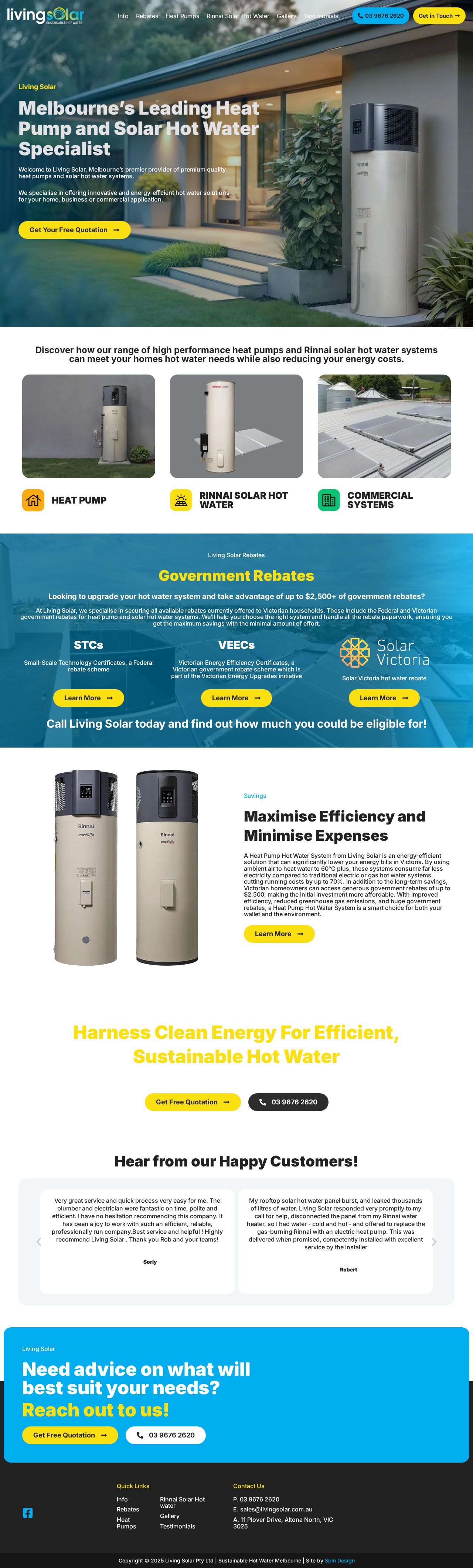 Living Solar website