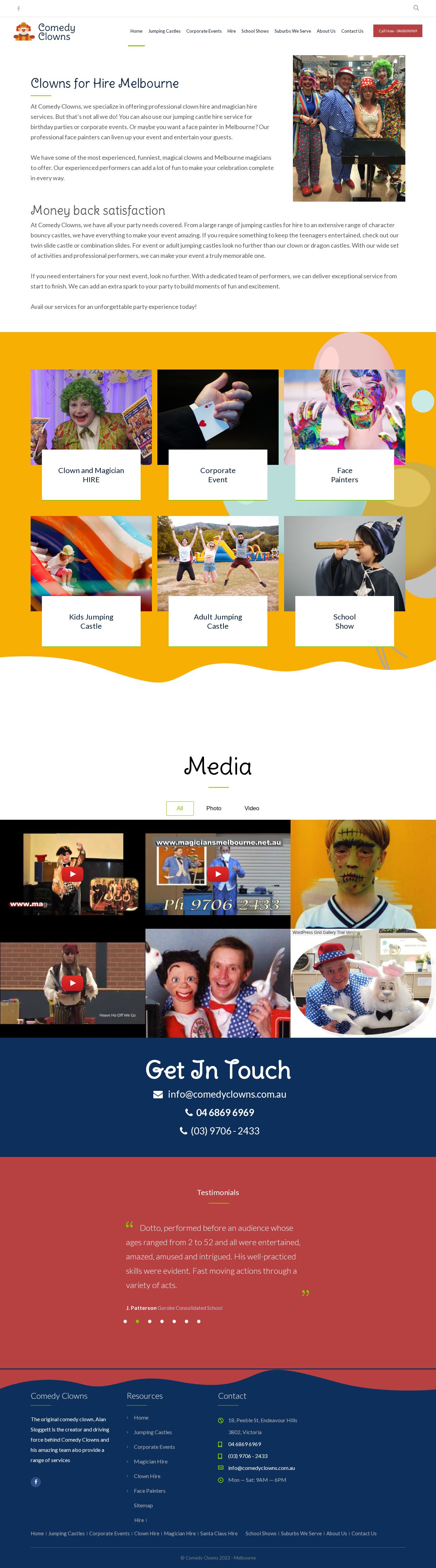 Jumping Castles Melbourne website