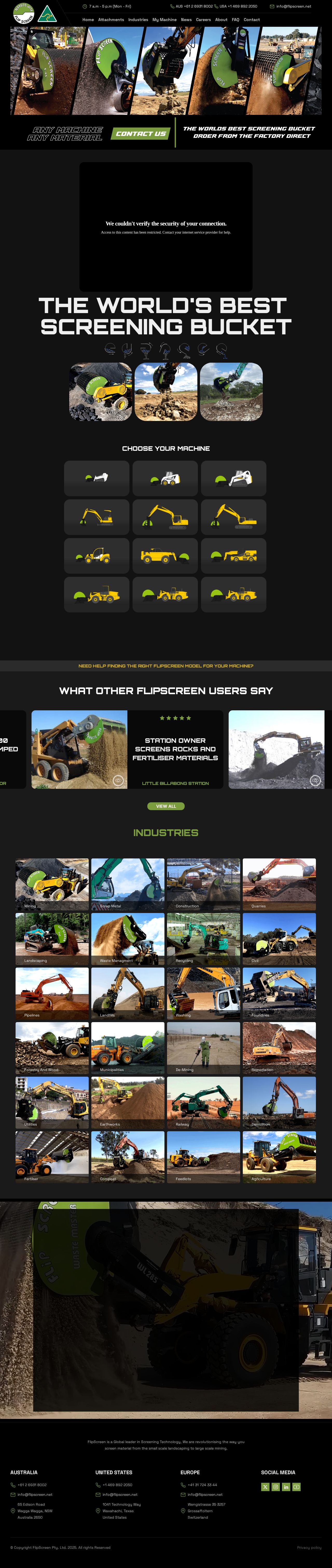 Flip Screen Australia website