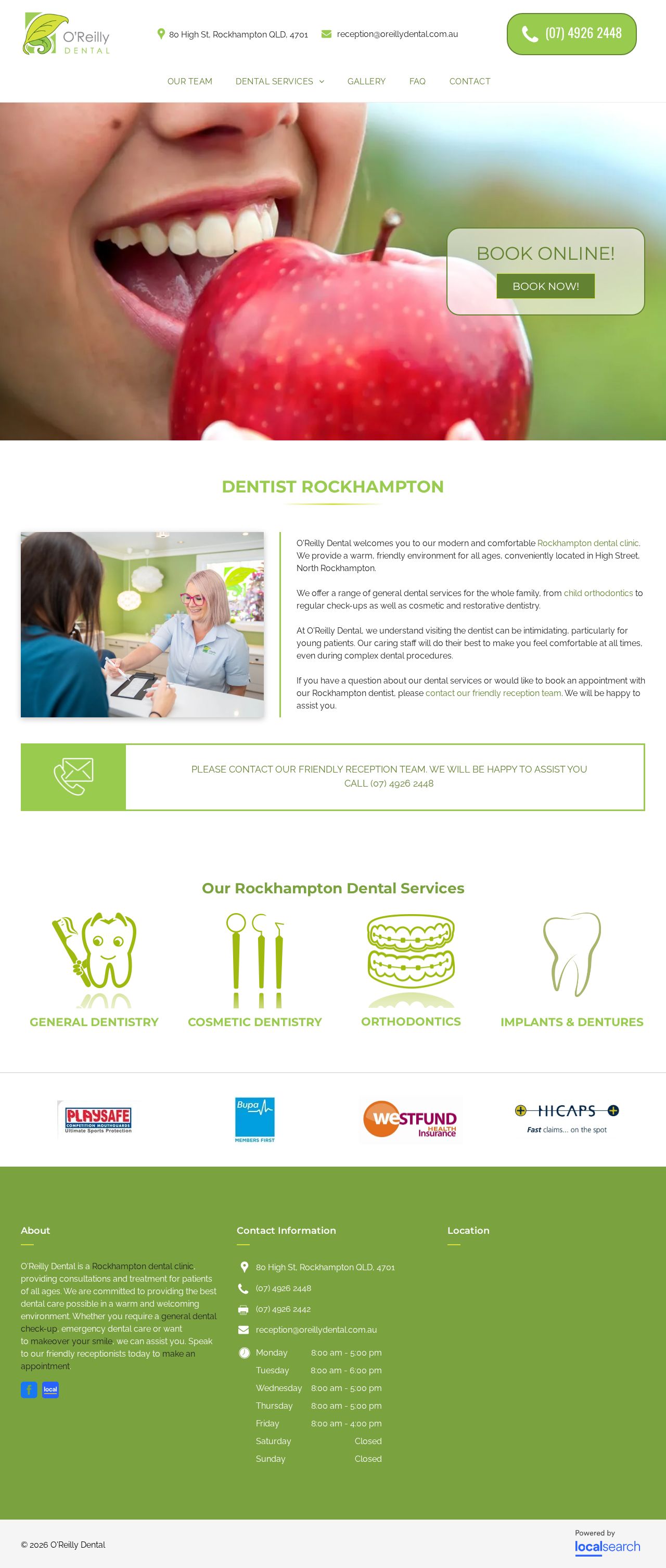 O\'Reilly Dental website