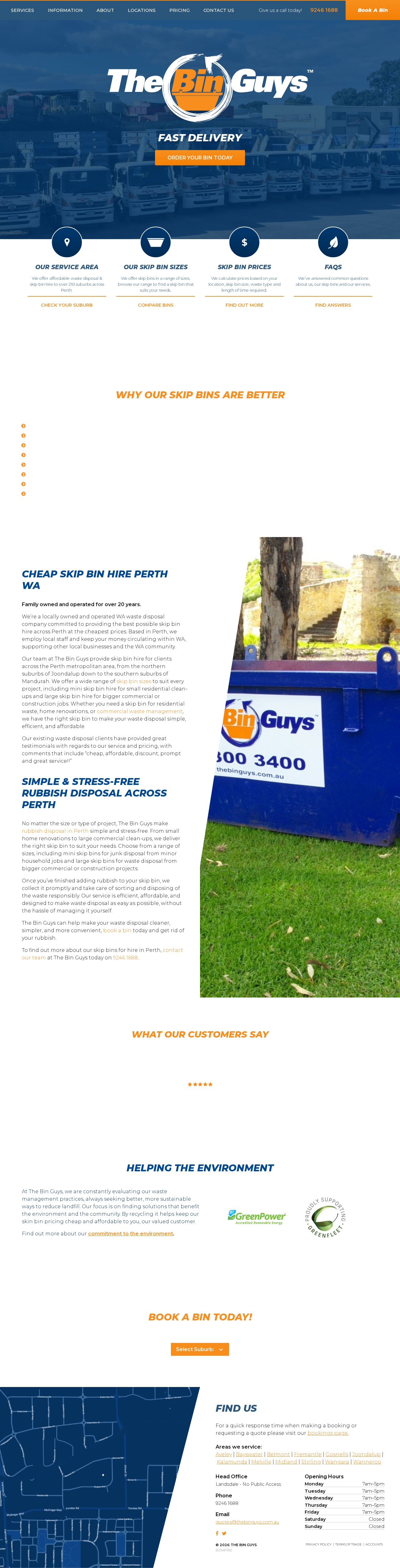The Bin Guys Perth website