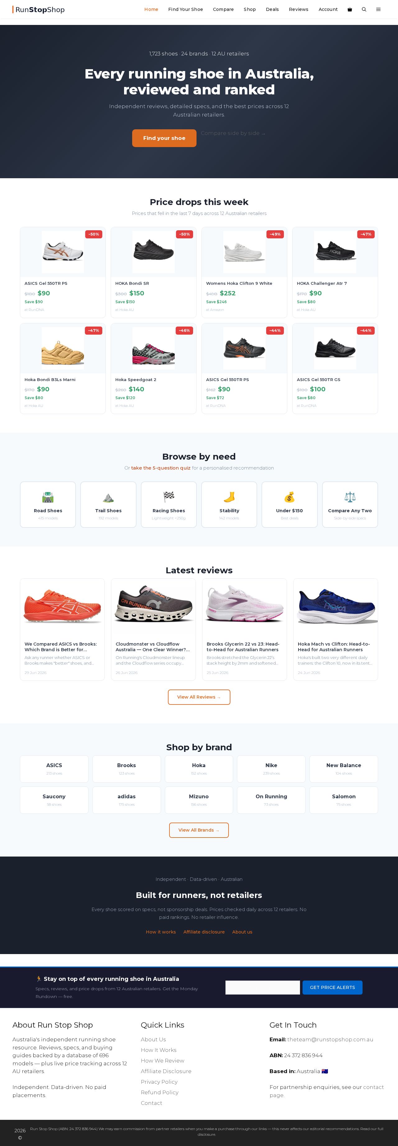 RunStopShop website