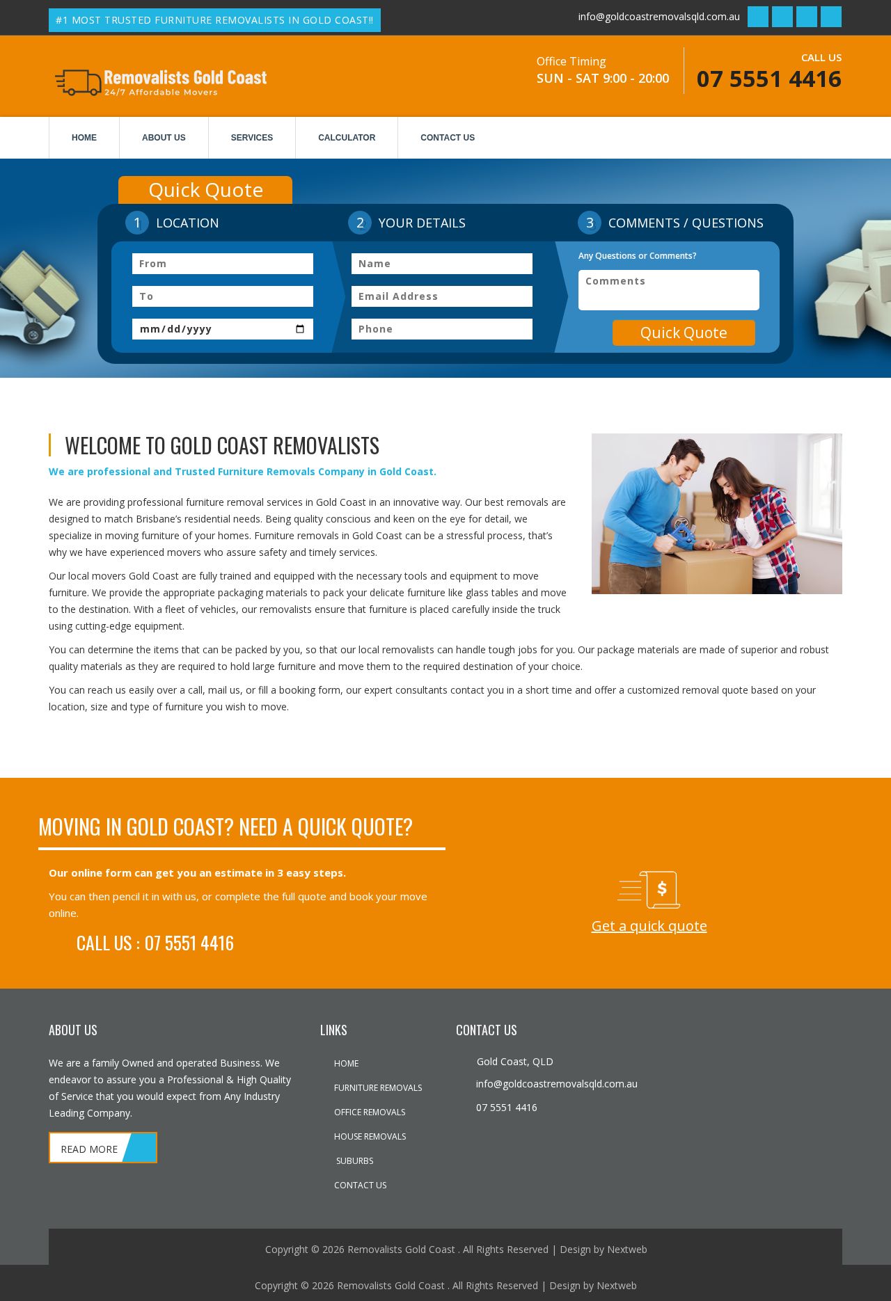 Gold Coast Removals website