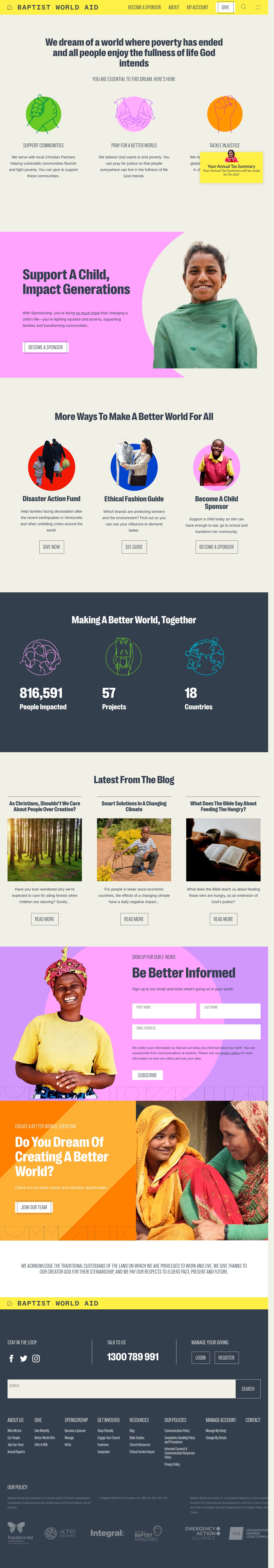 Baptist World Aid Australia website