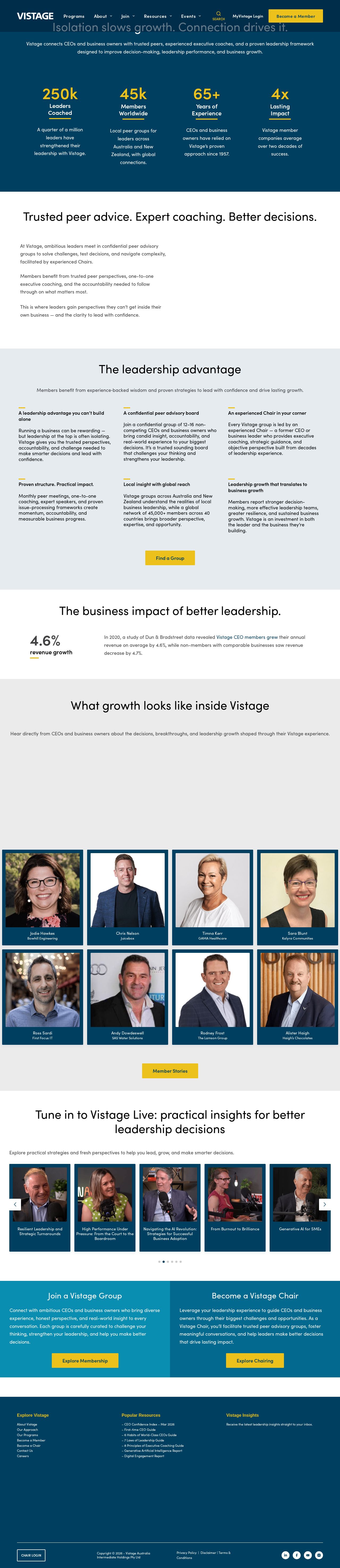The Executive Connection website
