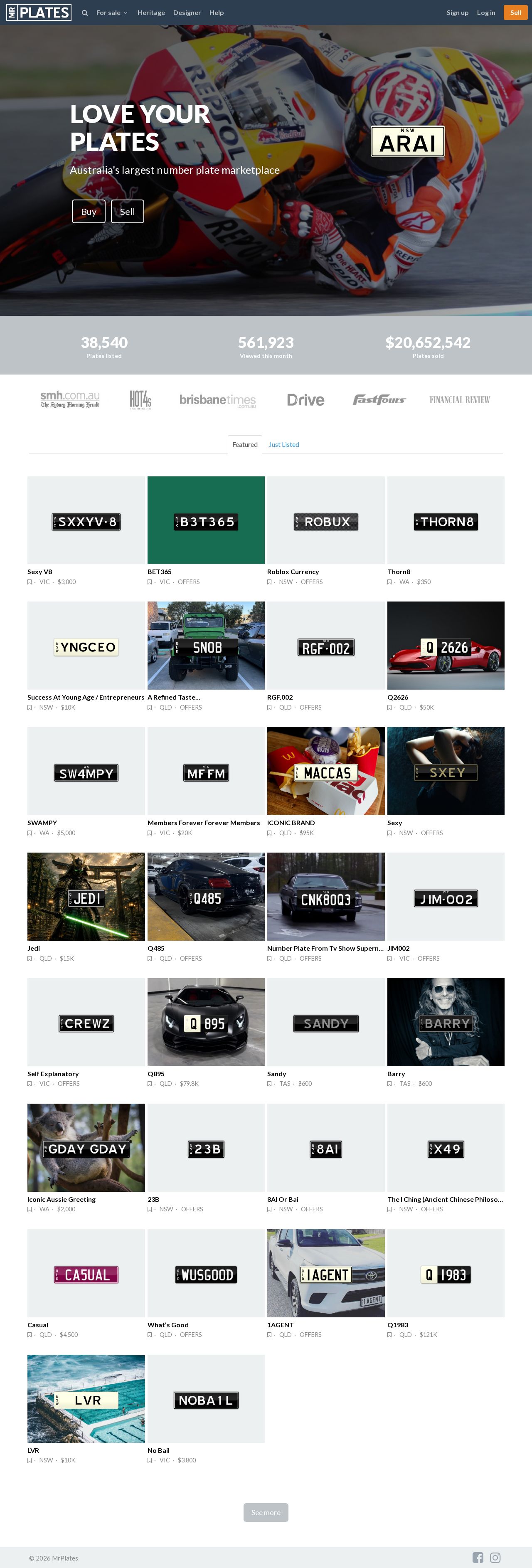 Sell your plate website
