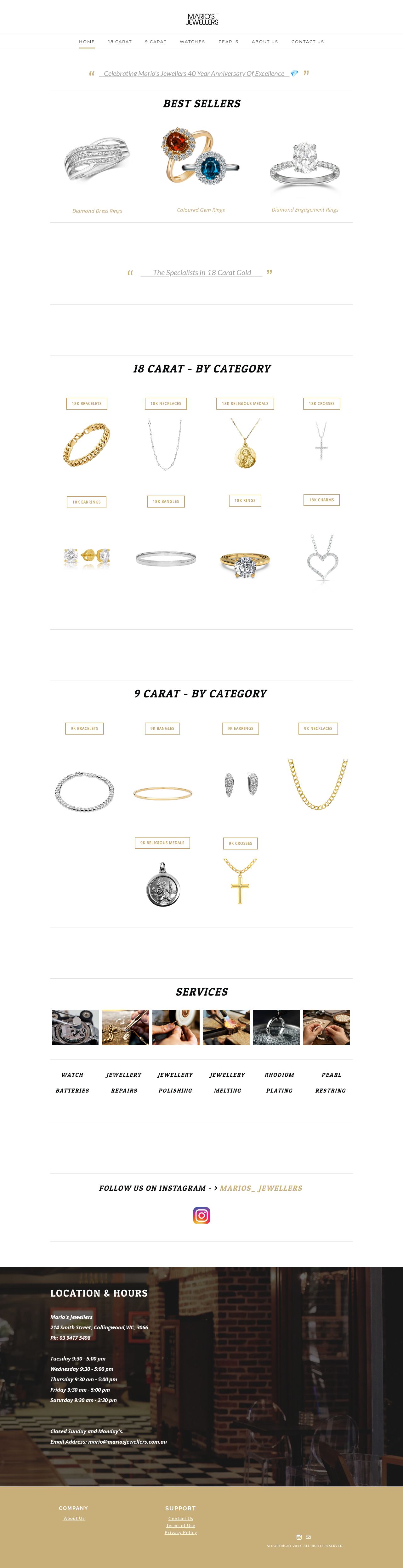 MarioJewellers website