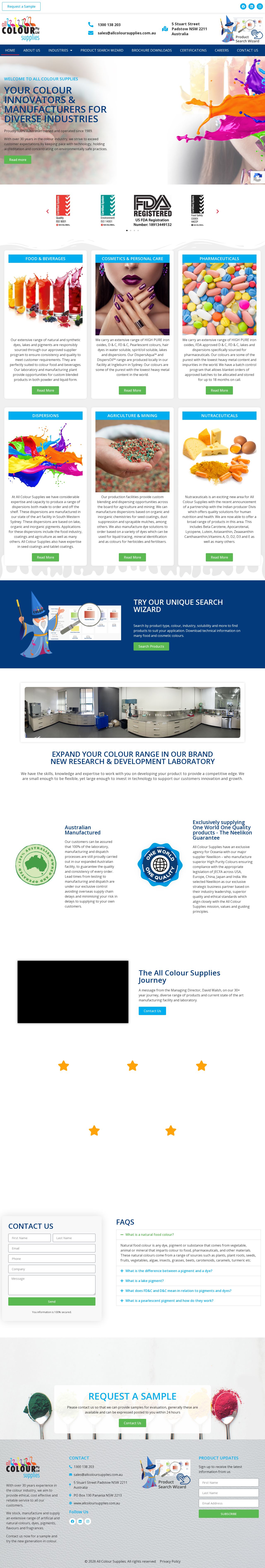 All Colour Supplies website