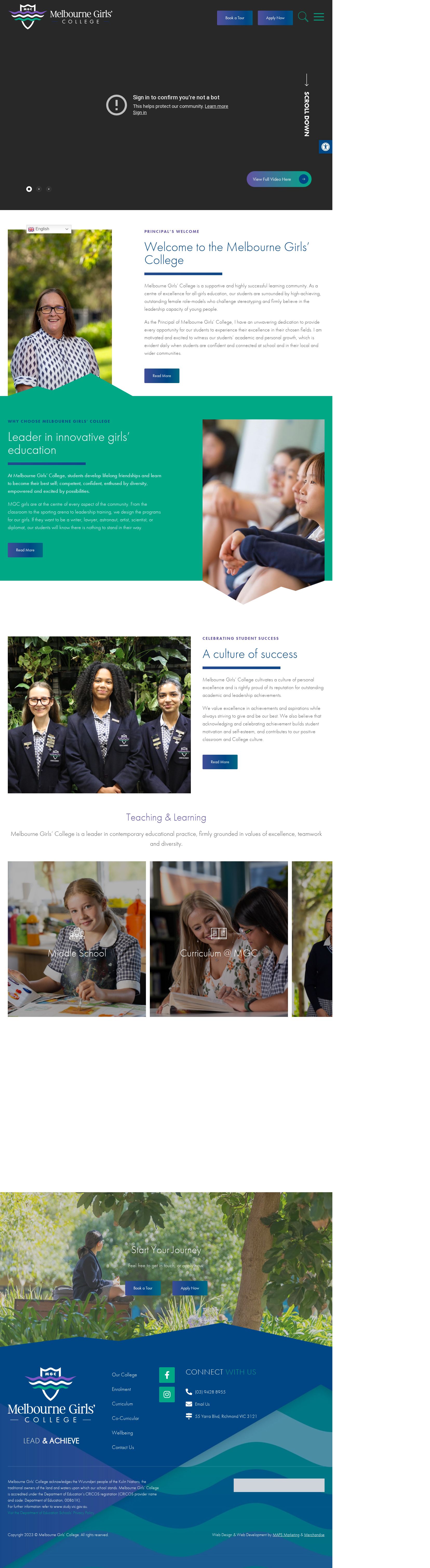 Melbourne Girls' College website