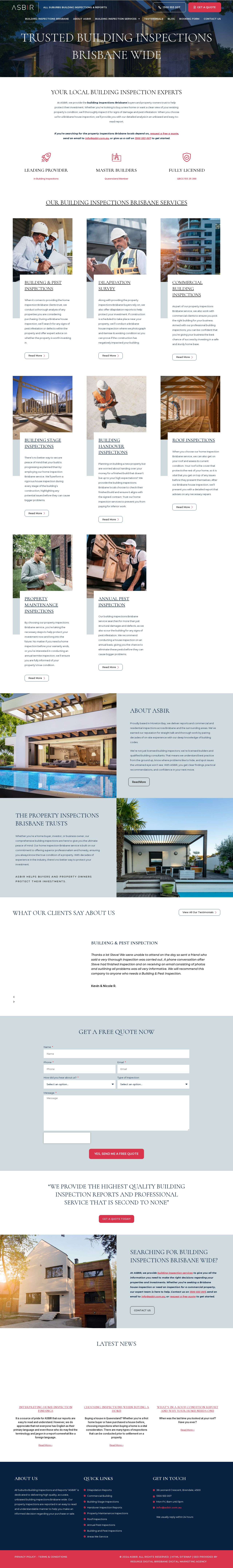 ASBIR - All Suburbs Building Inspections & Reportss website