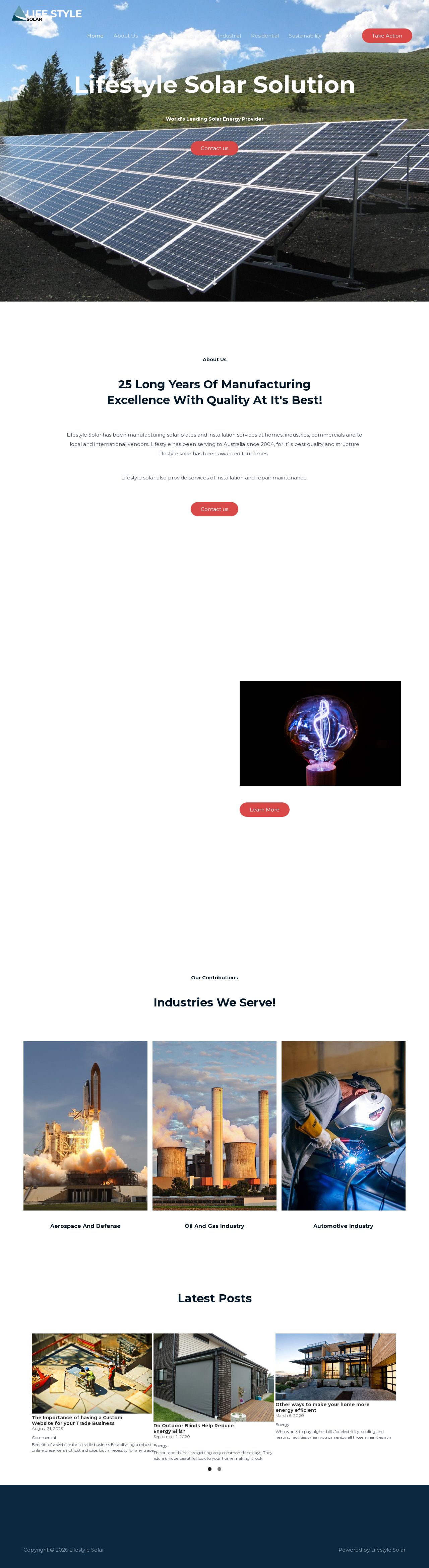 Lifestyle Solar website