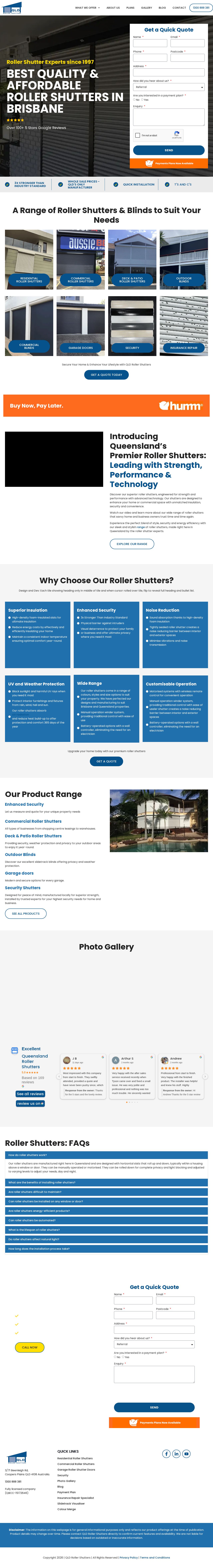 QLD Roller Shutters website