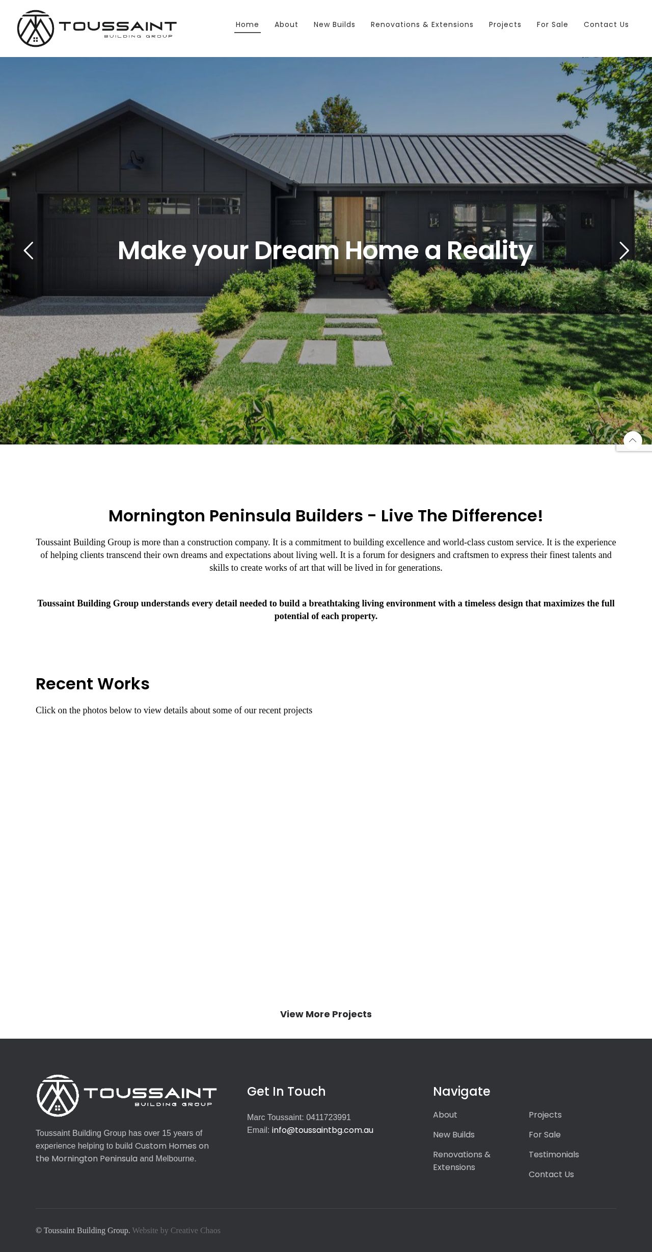 Marc Toussaint Constructions website