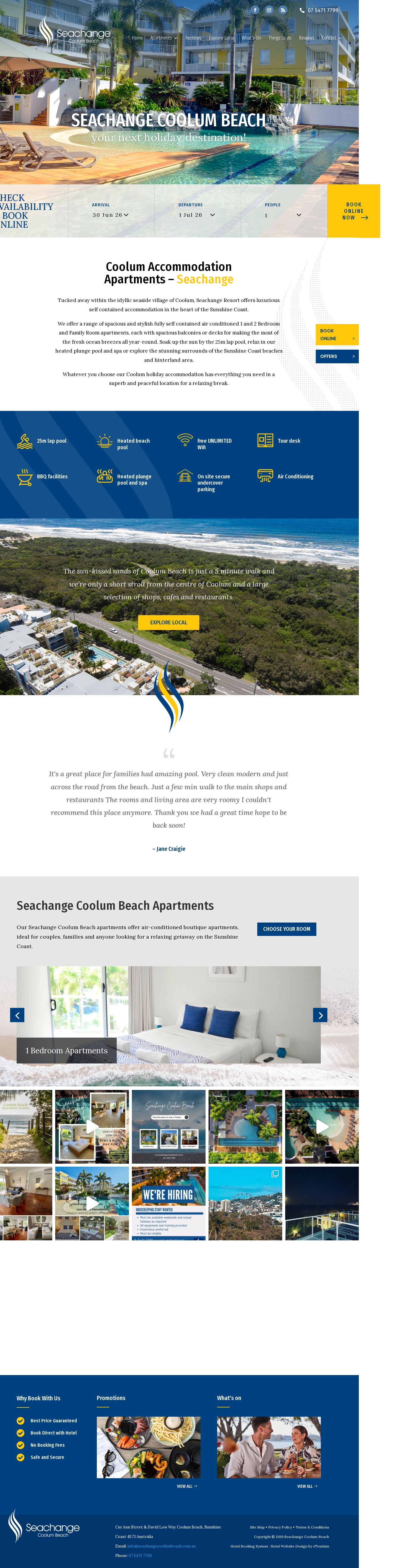 Seachange Coolum Beach website