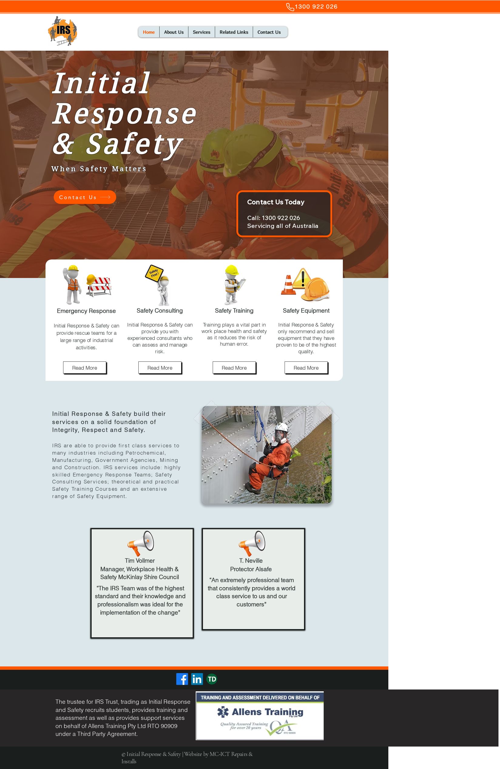 Initial Response & Safety website