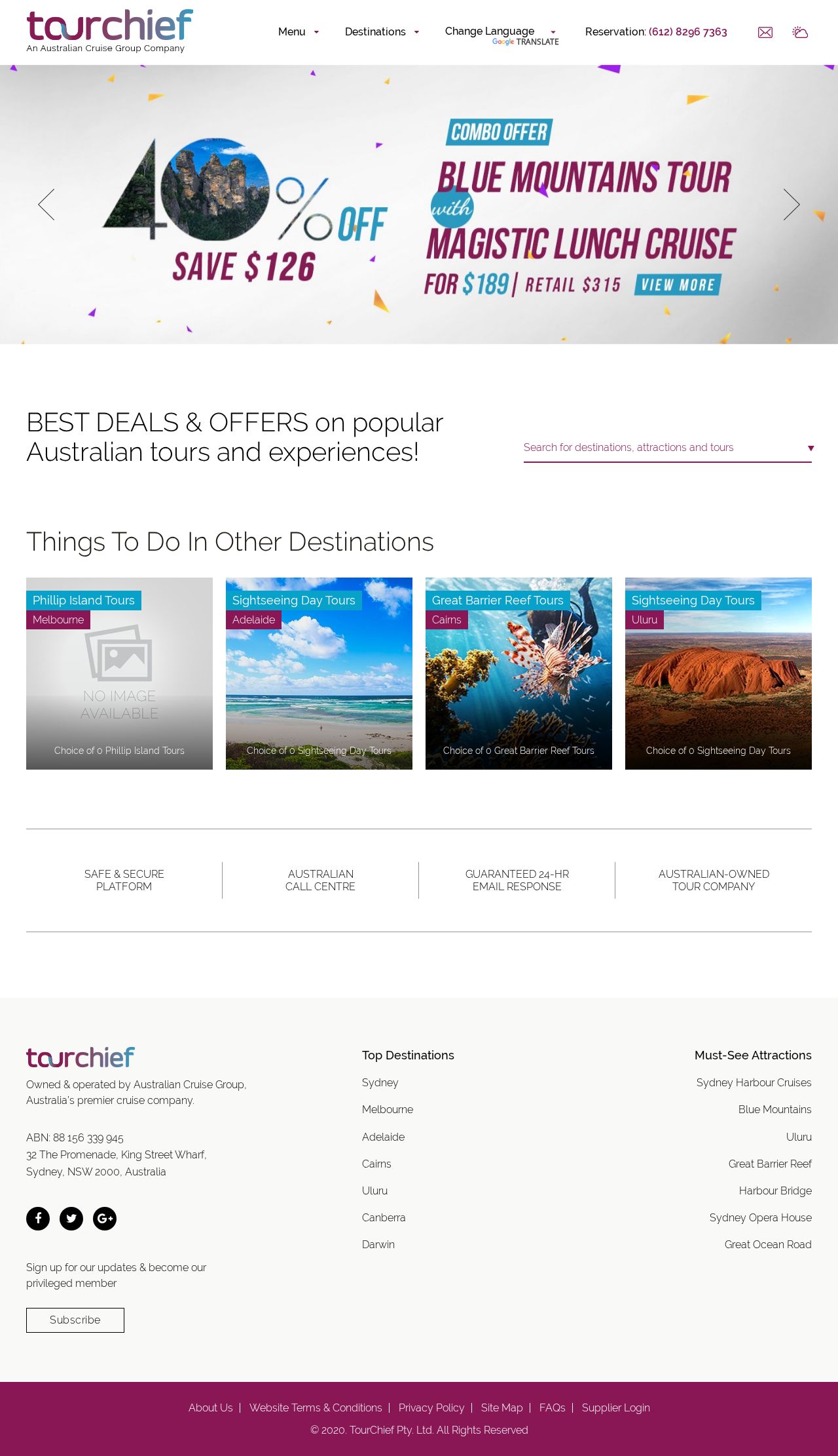 Australian Tours & Attractions website