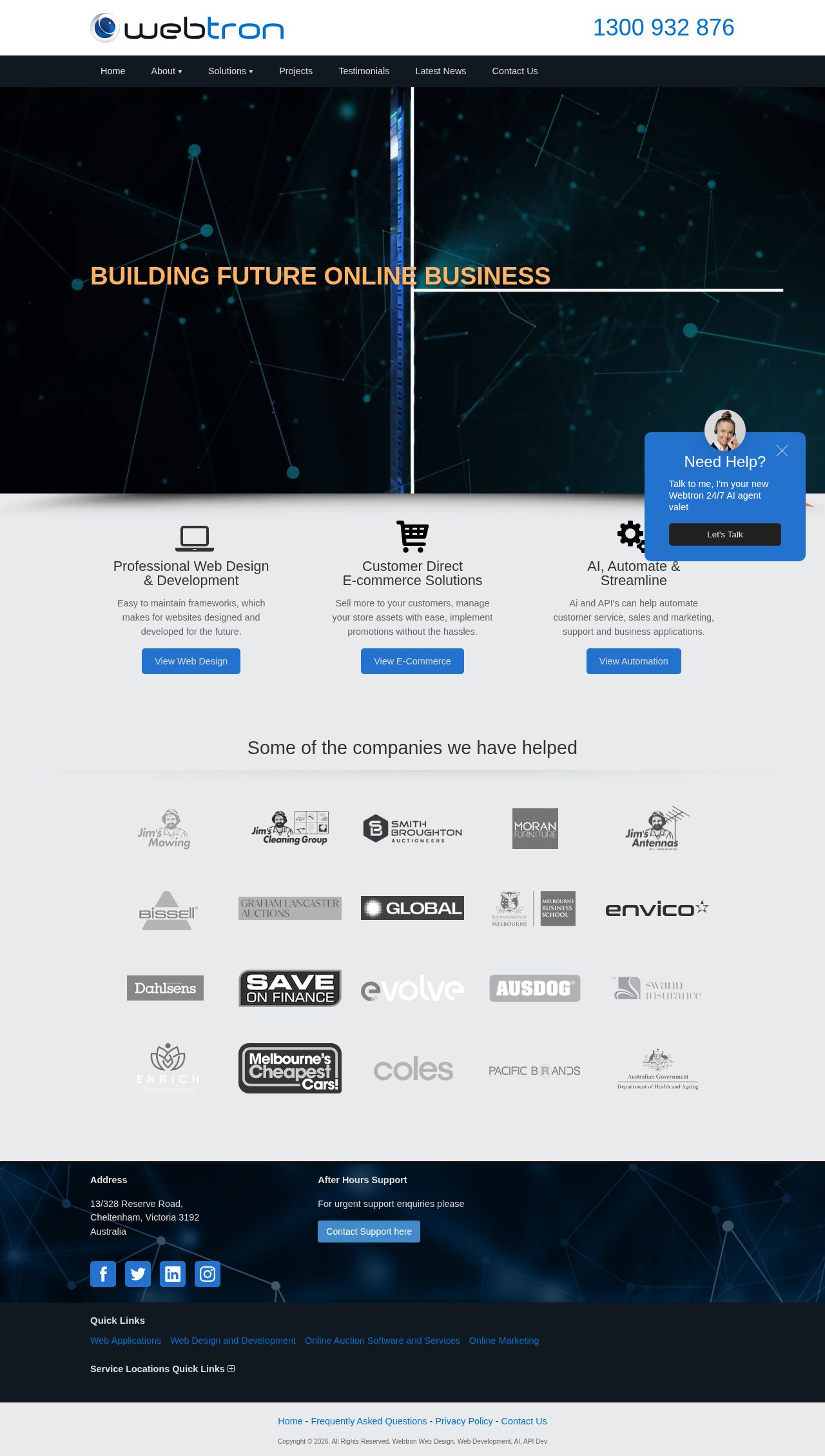 Webtron Corporate Web Design Melbourne website