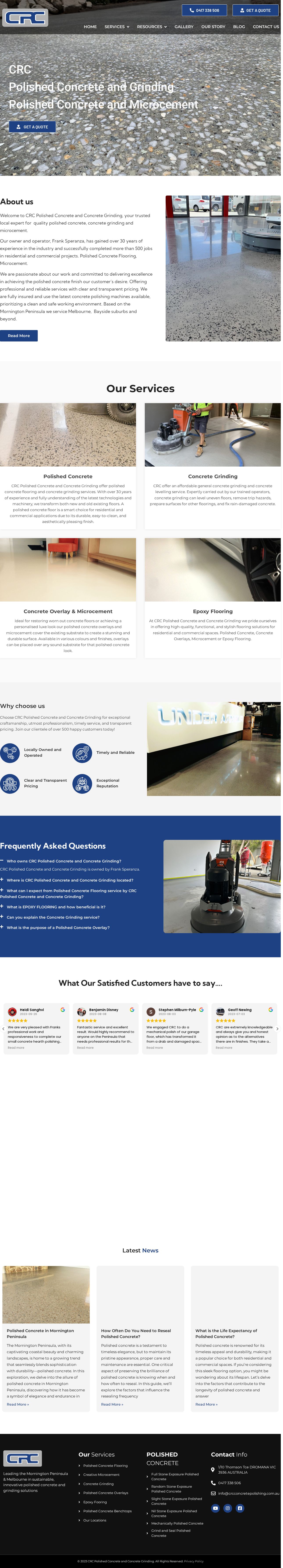 CRC Concrete Polishing website