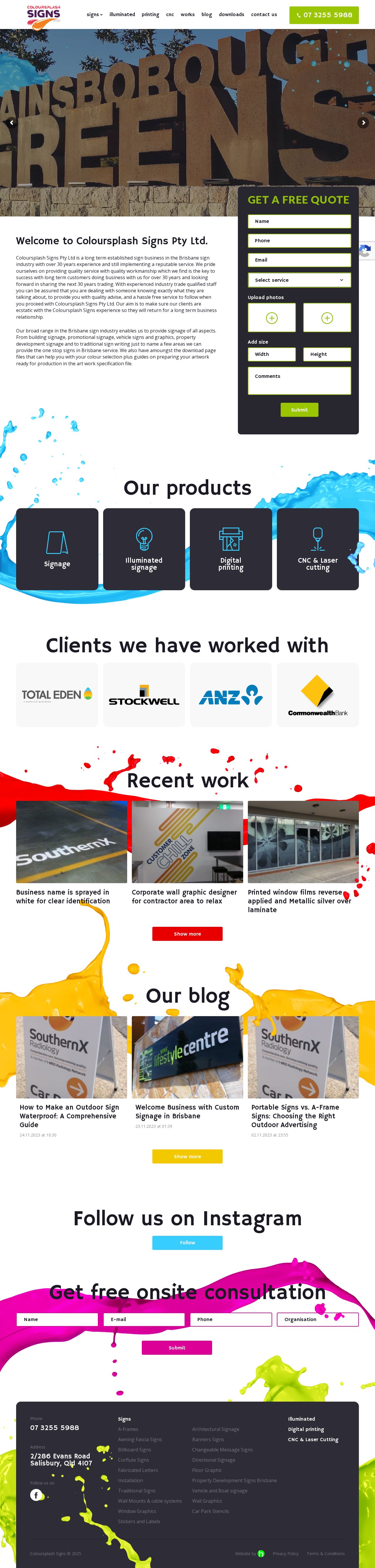 Coloursplash Signs website