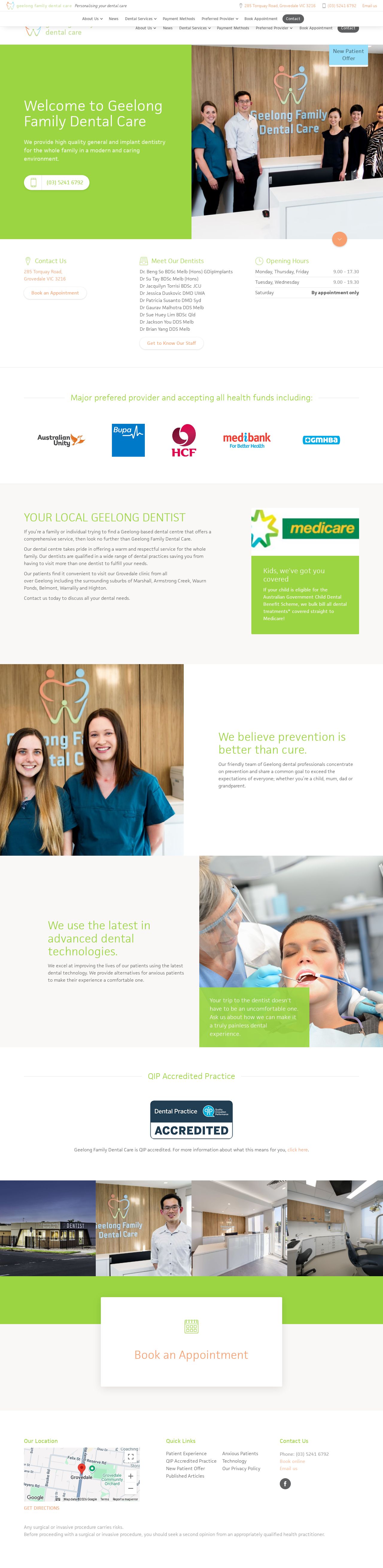 Family Dental Care Grovedale website