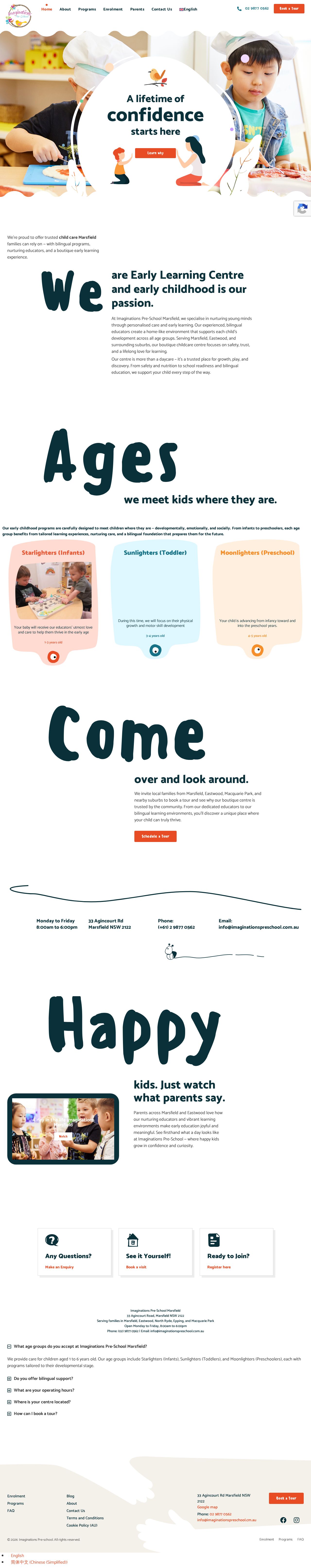 Imaginations Pre-School website