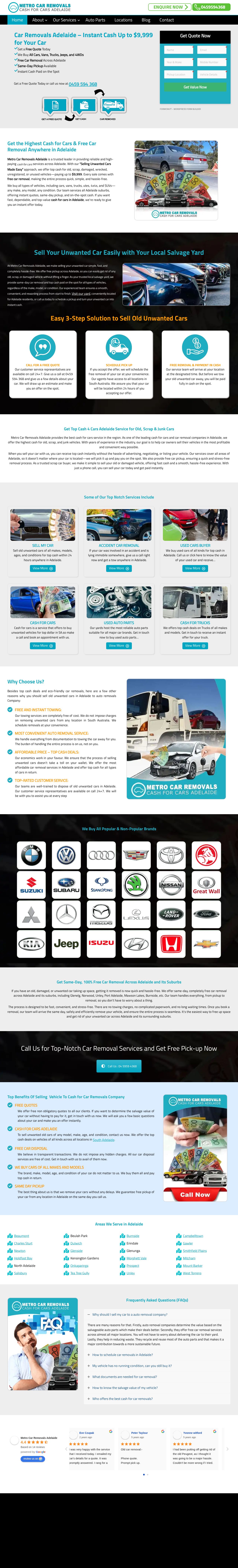 Metro Car Removals website