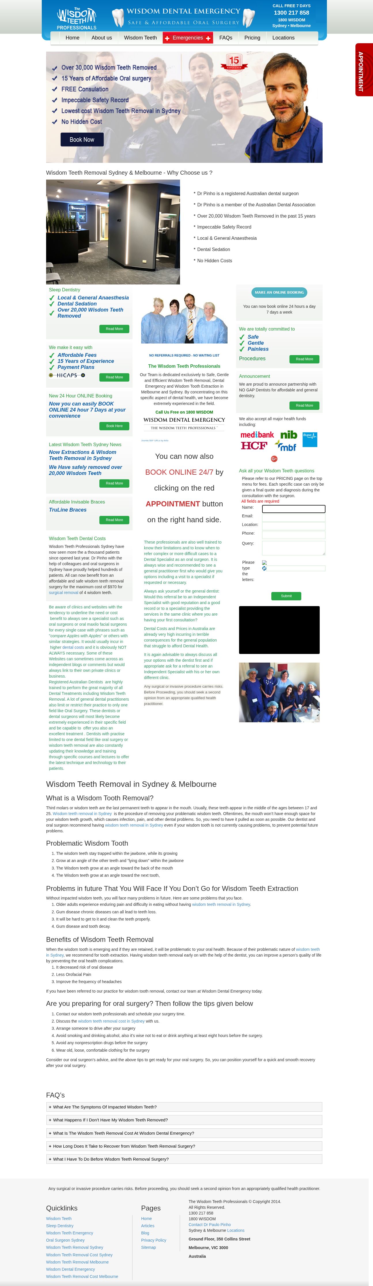 Wisdom Teeth Professionals website