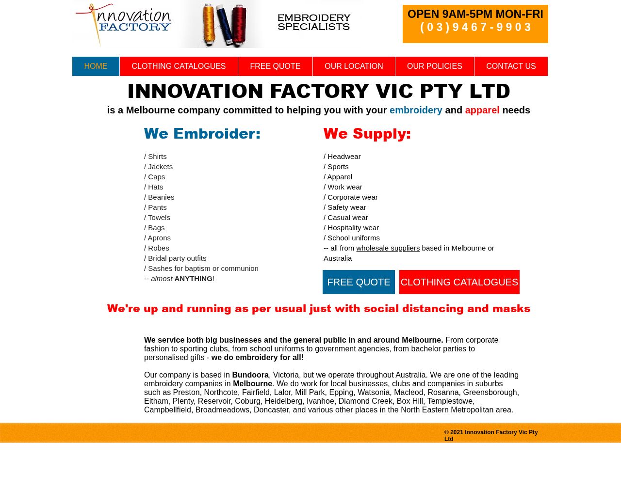 Innovation Factory Vic Pty Ltd website