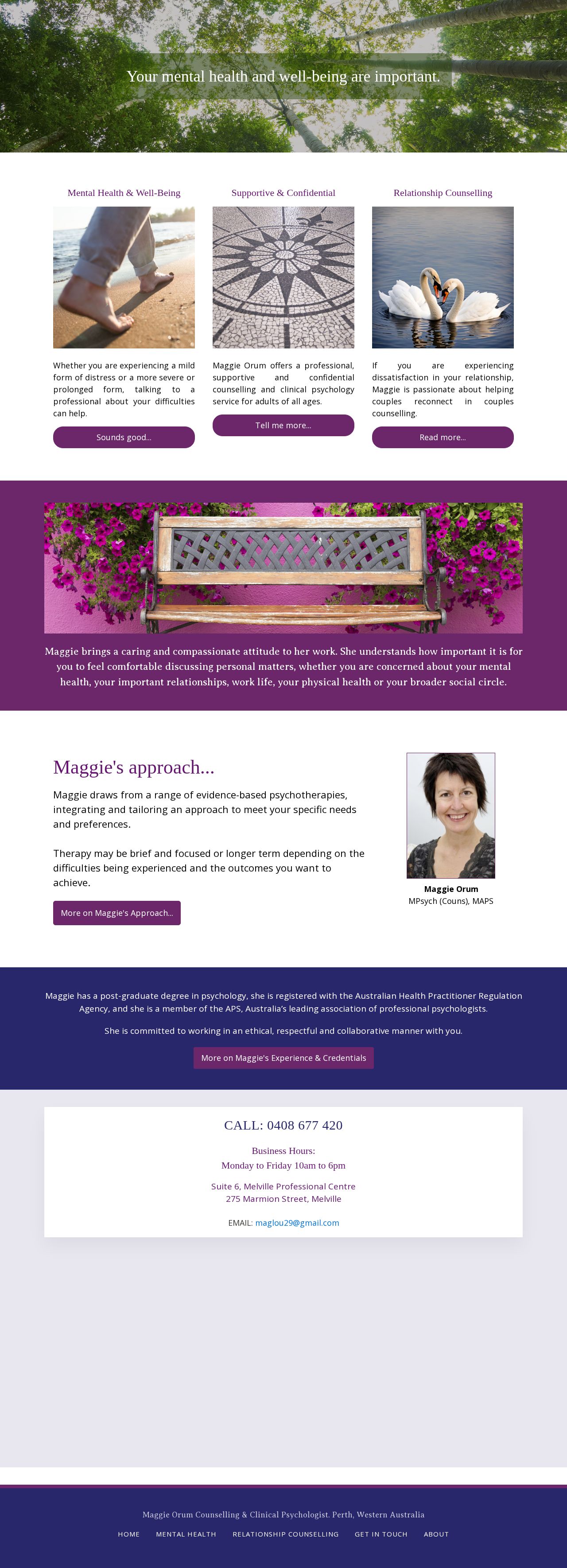 Maggie Orum Counselling & Clinical Psychologist website