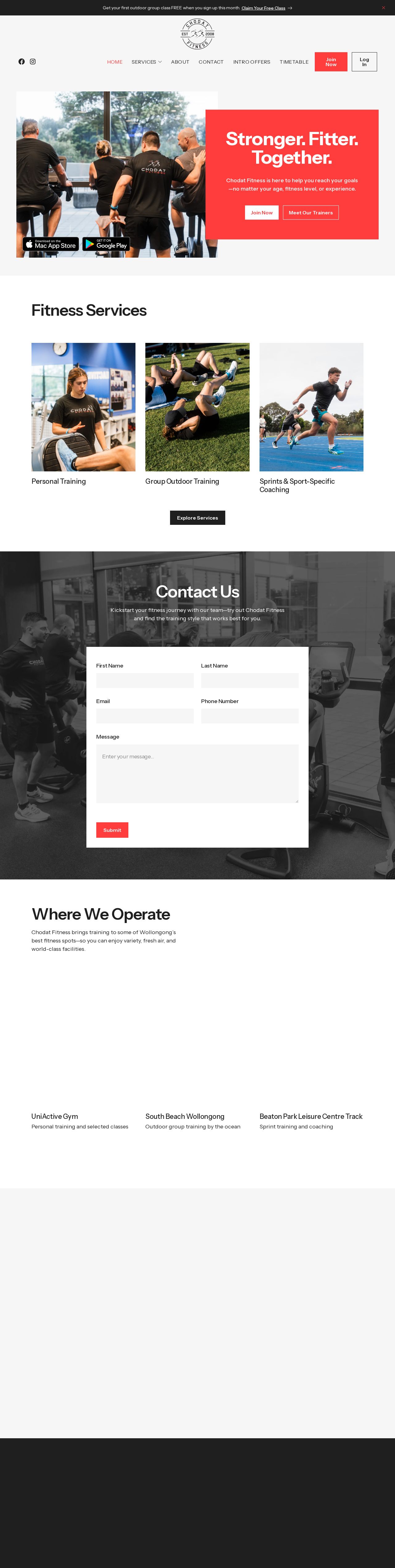 Chodat Fitness website
