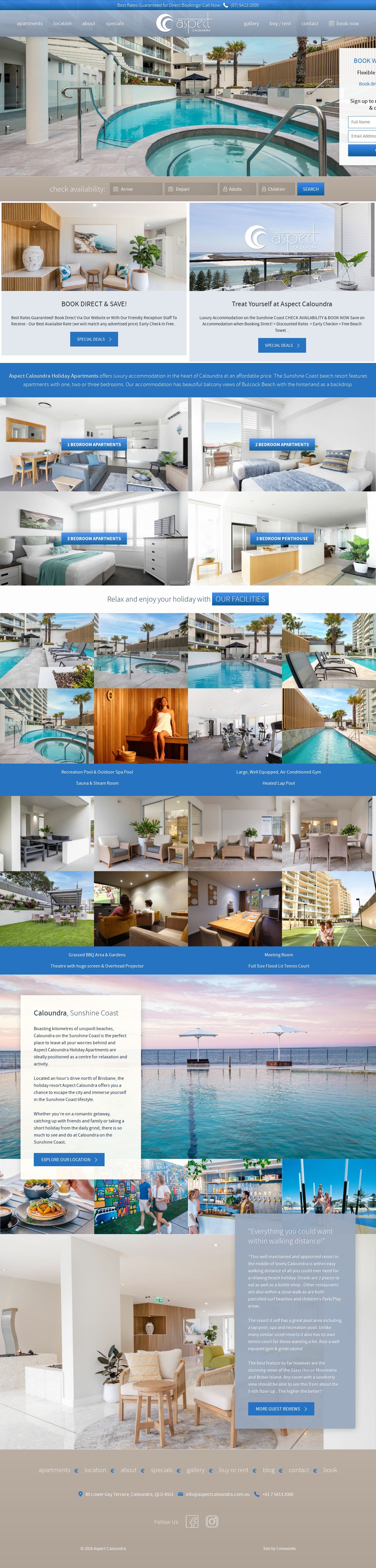Accommodation Caloundra website