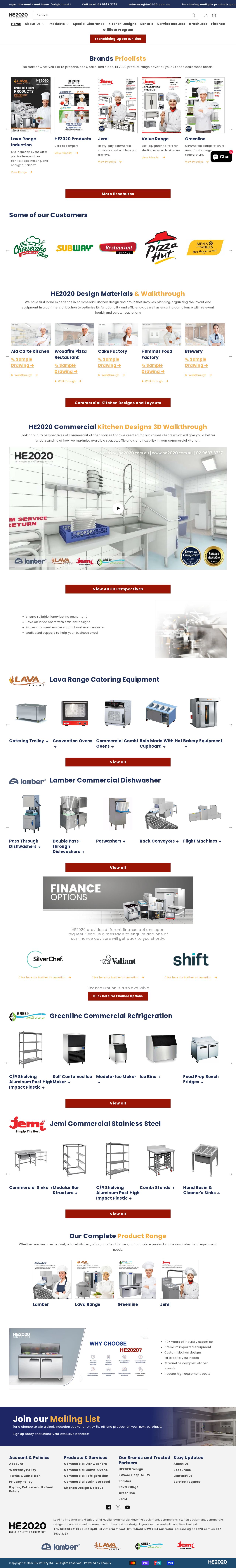 Hospitality Equipment 2020 website